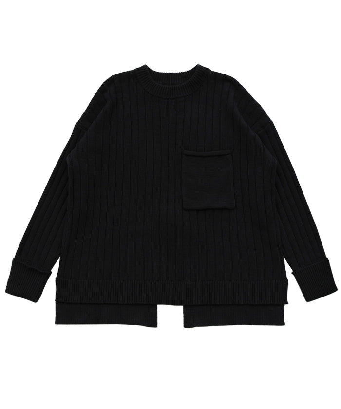 【Et】バックスリットリブニット