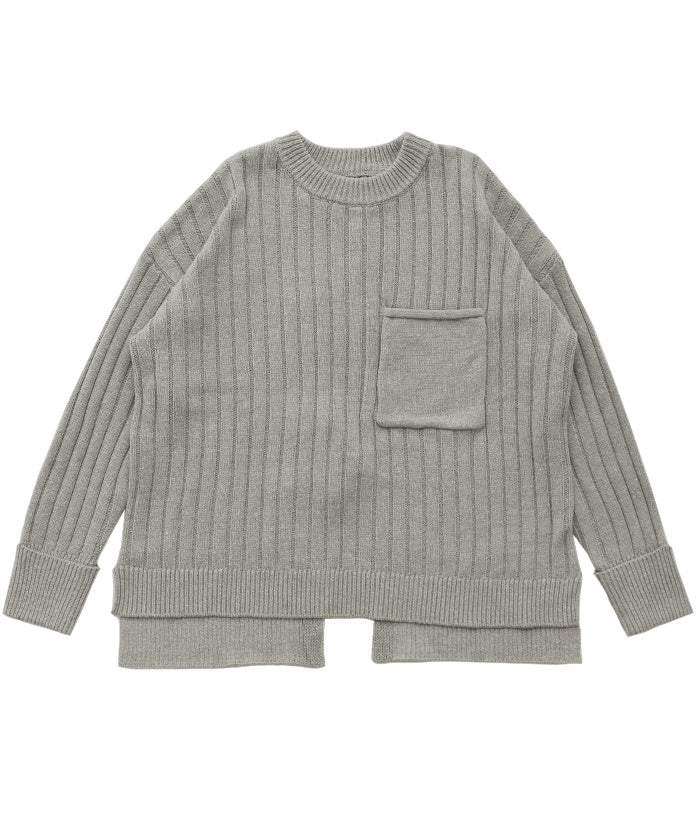 【Et】バックスリットリブニット