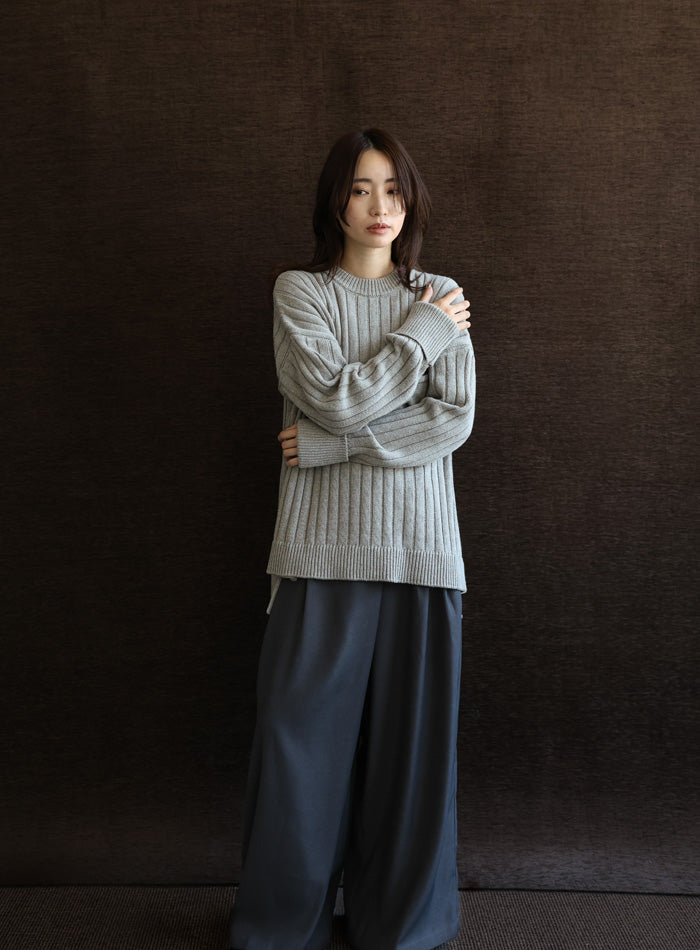 【Et】バックスリットリブニット