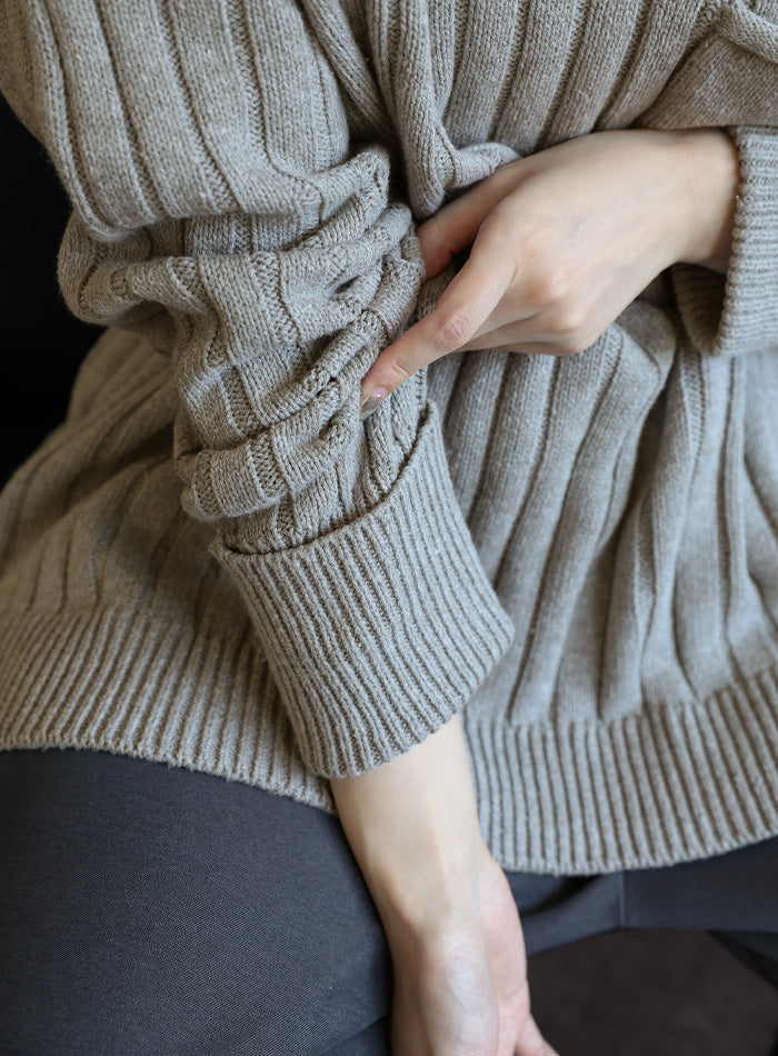 【Et】バックスリットリブニット
