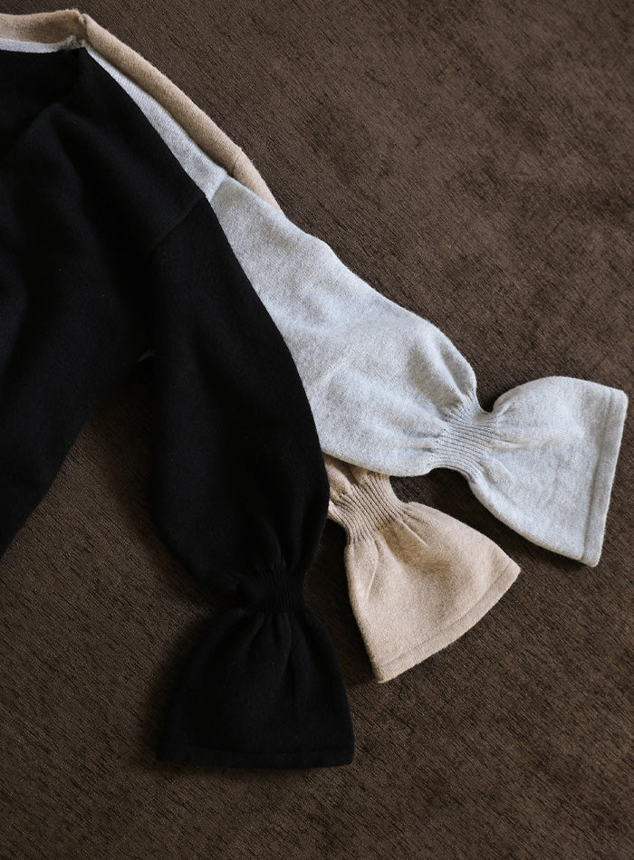 【Et】Deep V-Neck Wool Mix Knit