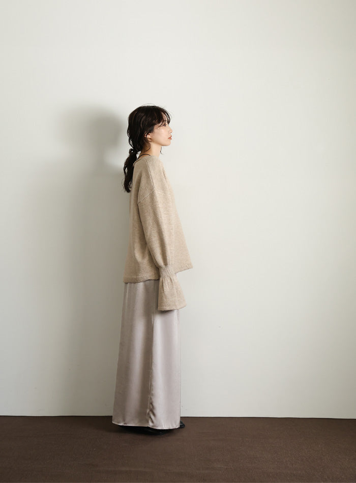 【Et】Deep V-Neck Wool Mix Knit