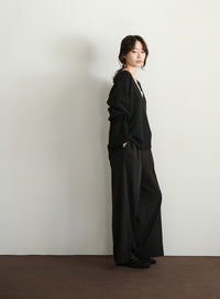 【Et】Deep V-Neck Wool Mix Knit