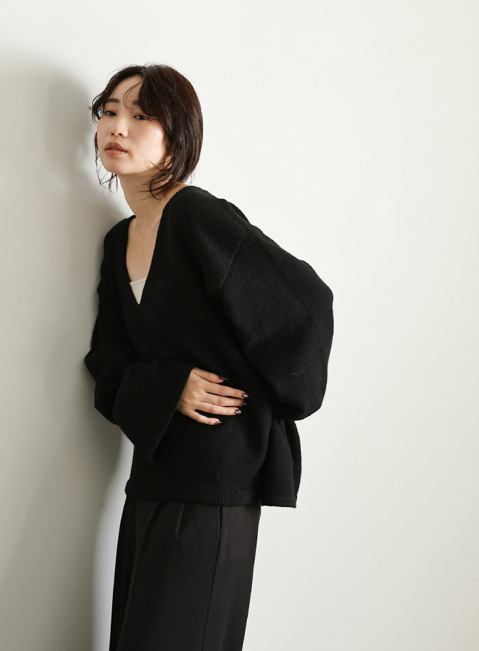 【Et】Deep V-Neck Wool Mix Knit