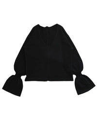 【Et】Deep V-Neck Wool Mix Knit