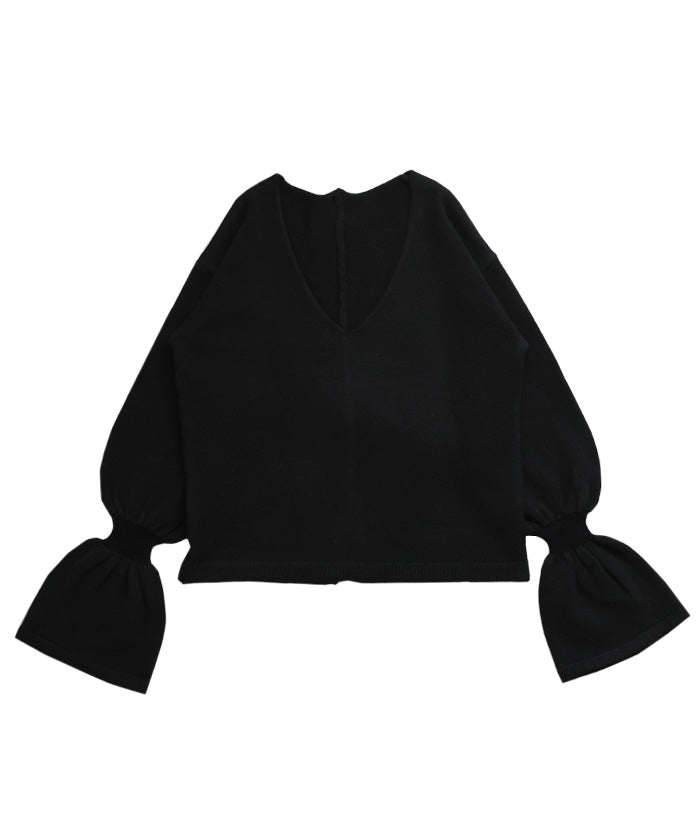 【Et】Deep V-Neck Wool Mix Knit