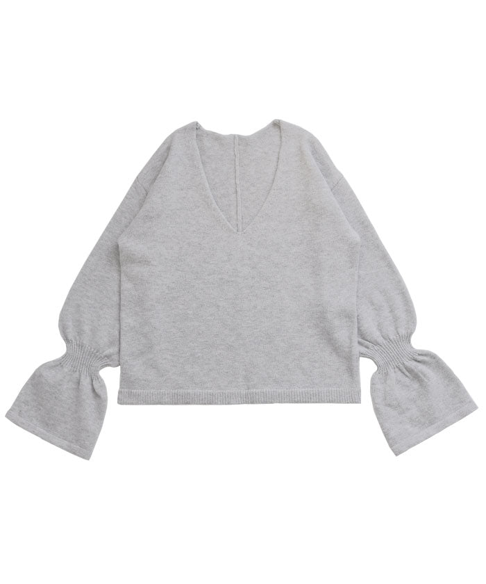 【Et】Deep V-Neck Wool Mix Knit