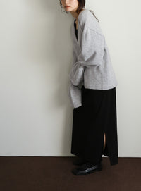 【Et】Deep V-Neck Wool Mix Knit