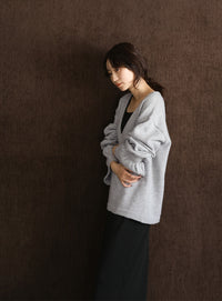 【Et】Deep V-Neck Wool Mix Knit