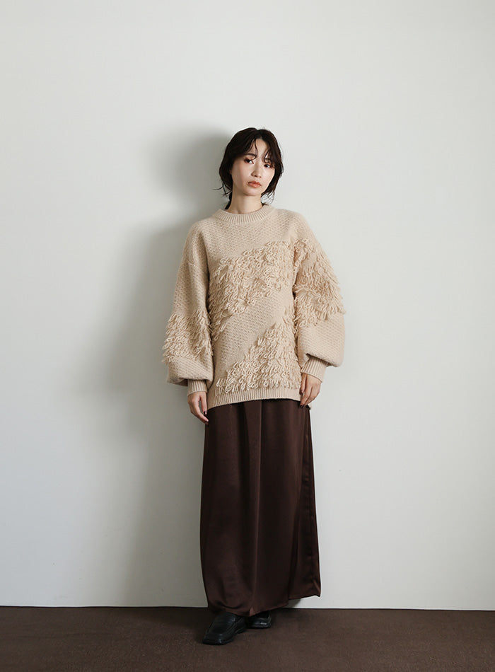 【Et】Asymmetrical Loop Panel Knit
