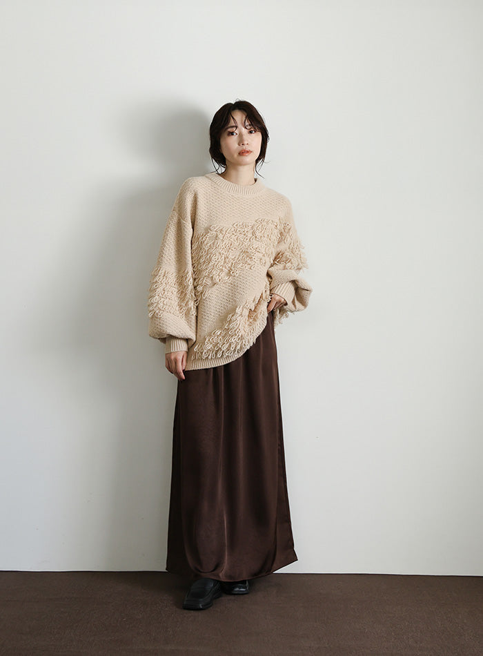 【Et】Asymmetrical Loop Panel Knit