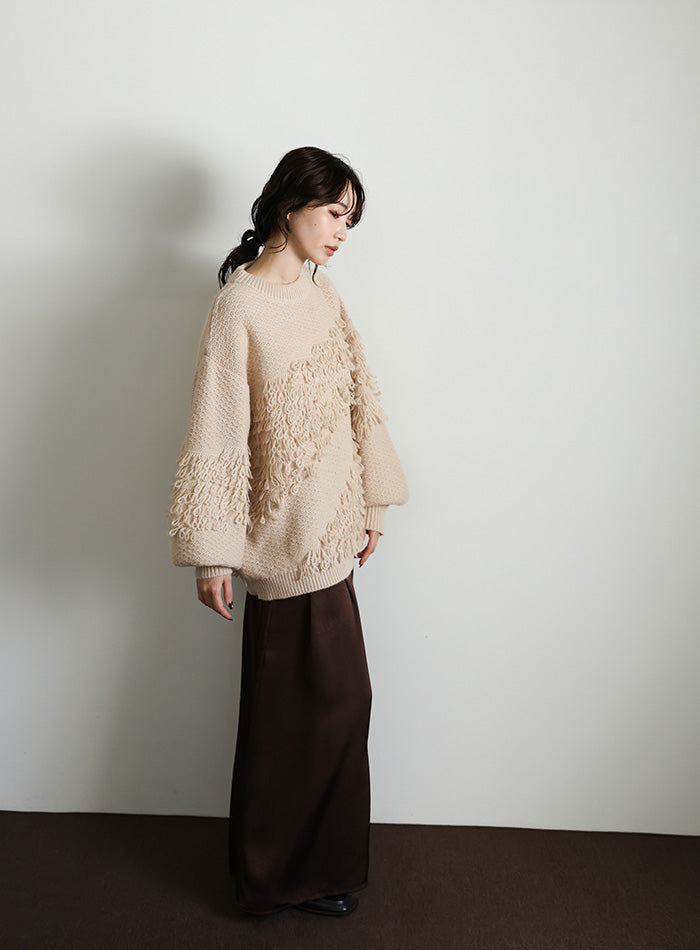 【Et】Asymmetrical Loop Panel Knit