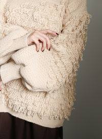 【Et】Asymmetrical Loop Panel Knit