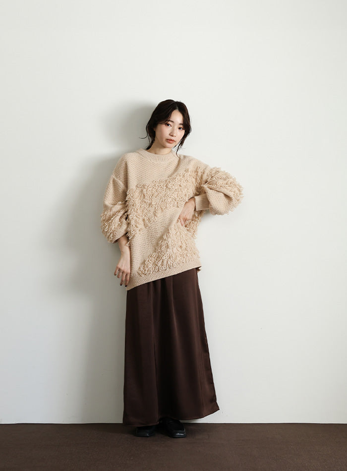 【Et】Asymmetrical Loop Panel Knit