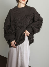 【Et】Asymmetrical Loop Panel Knit