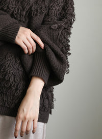 【Et】Asymmetrical Loop Panel Knit