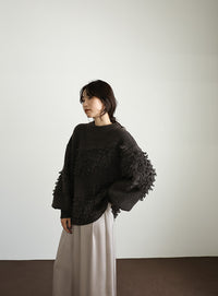 【Et】Asymmetrical Loop Panel Knit