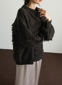 【Et】Asymmetrical Loop Panel Knit