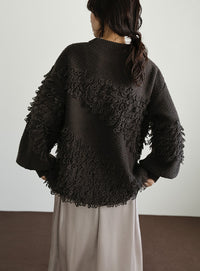【Et】Asymmetrical Loop Panel Knit