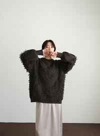 【Et】Asymmetrical Loop Panel Knit