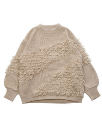 【Et】Asymmetrical Loop Panel Knit