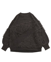 【Et】Asymmetrical Loop Panel Knit