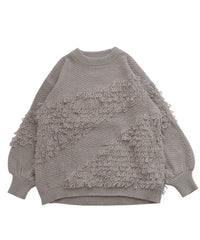 【Et】Asymmetrical Loop Panel Knit