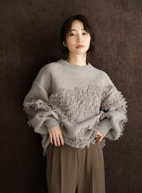 【Et】Asymmetrical Loop Panel Knit
