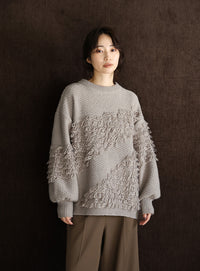 【Et】Asymmetrical Loop Panel Knit