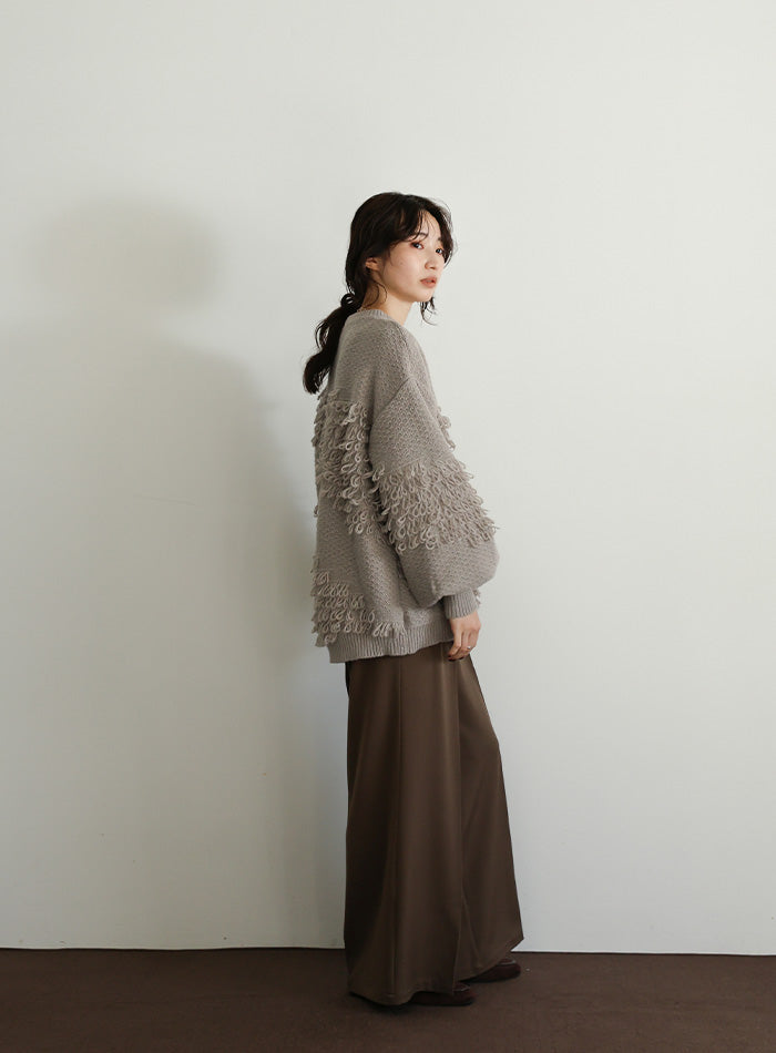 【Et】Asymmetrical Loop Panel Knit