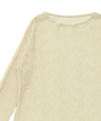 【Et】Sheer Random-Rib Knit