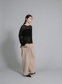 【Et】Sheer Random-Rib Knit
