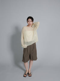 【Et】Sheer Random-Rib Knit