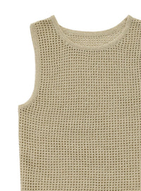 【Et】Mesh Knit Tank Top
