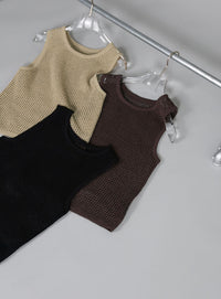 【Et】Mesh Knit Tank Top