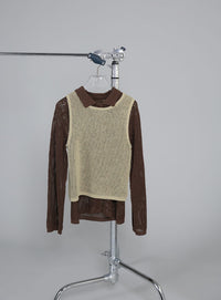 【Et】Mesh Knit Tank Top