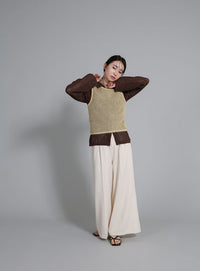 【Et】Mesh Knit Tank Top