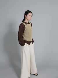 【Et】Mesh Knit Tank Top