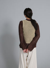 【Et】Mesh Knit Tank Top