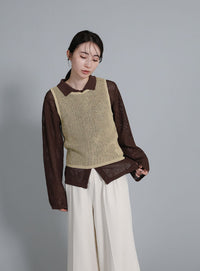 【Et】Mesh Knit Tank Top