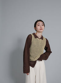 【Et】Mesh Knit Tank Top