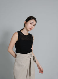 【Et】Mesh Knit Tank Top