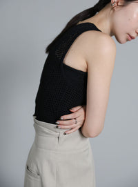 【Et】Mesh Knit Tank Top