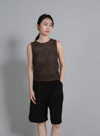 【Et】Mesh Knit Tank Top