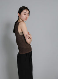 【Et】Mesh Knit Tank Top