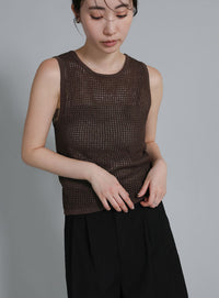 【Et】Mesh Knit Tank Top