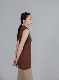 【Et】Mock Neck Sleeveless Knit Tops