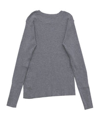 【Et】Crew Neck Button Sleeve Knit