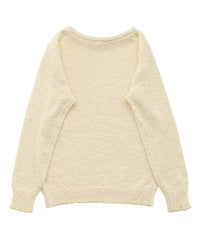 【Et】Tape Yarn Boat Neck Sheer Knit