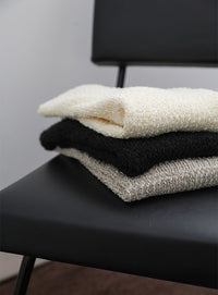 【Et】Tape Yarn Boat Neck Sheer Knit